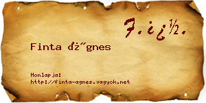 Finta Ágnes névjegykártya